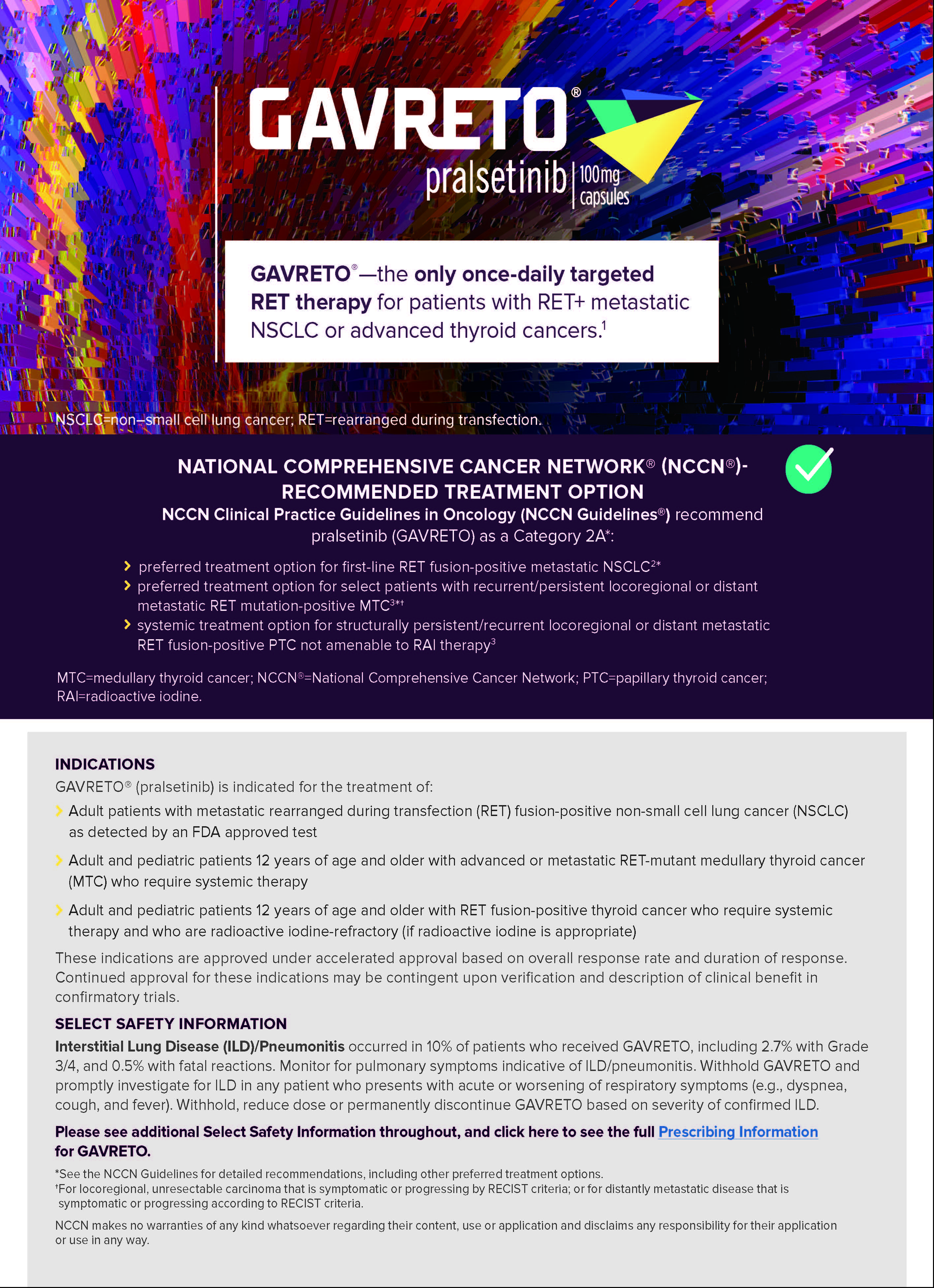 GAVRETO RET+ mNSCLC and Advanced Thyroid Cancer Product Brochure