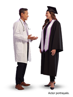 Graduation student and healthcare professional