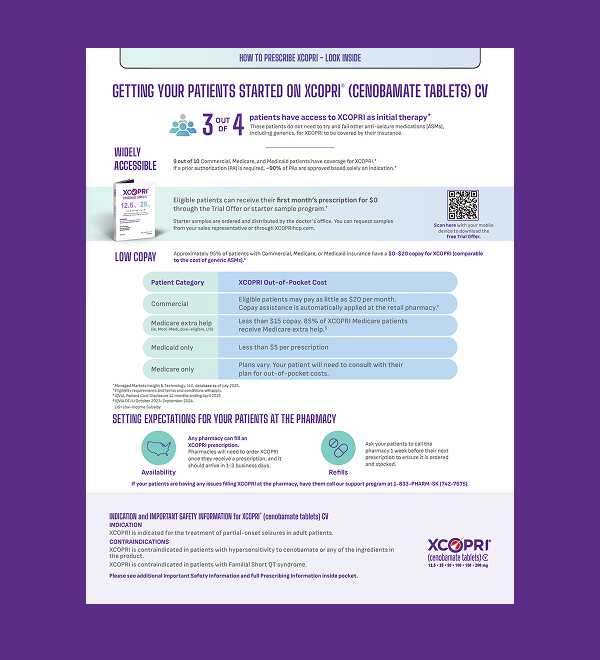 XCOPRI® (cenobamate tablets) CV getting started guide