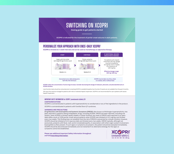 XCOPRI® (cenobamate tablets) CV flashcard