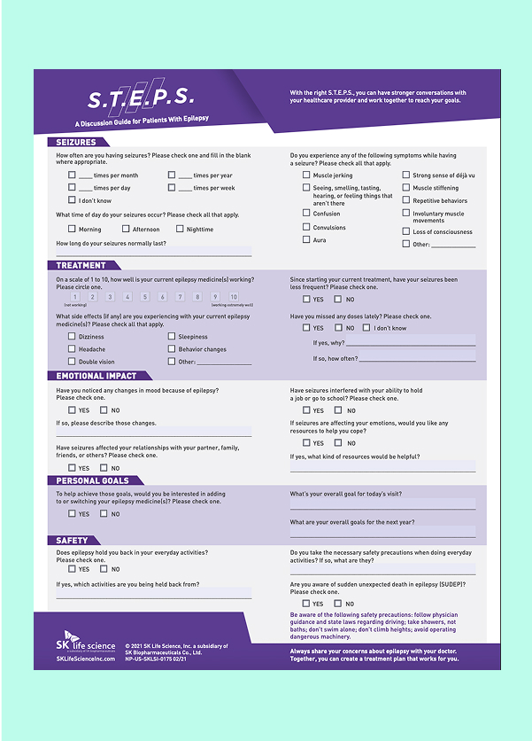 XCOPRI® (cenobamate tablets) CV S.T.E.P.S discussion guide