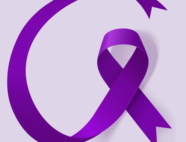 Image of purple ribbon for epilepsy awareness month 