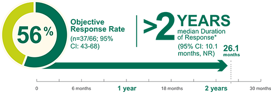 56% ORR and greater than 2 years median Duration of Response