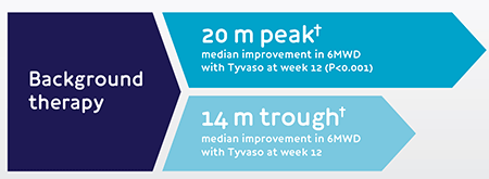 Background therapy improved median 6MWD