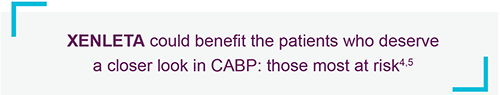 XENLETA could benefit the patients who deserve a closer look in CABP: those most at risk.