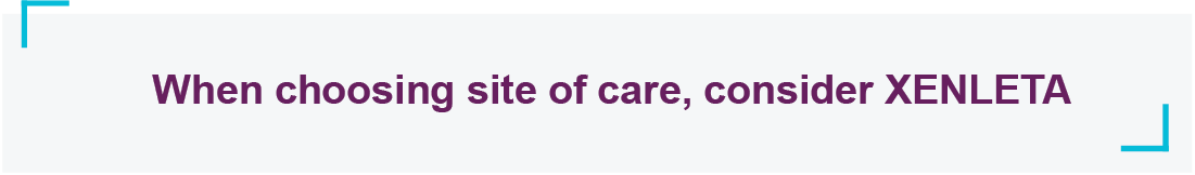 When choosing site of care, consider XENLETA